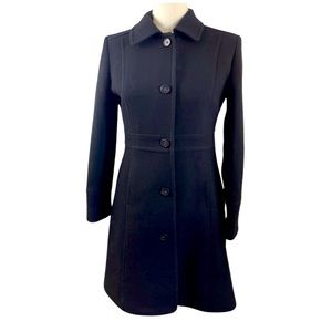 J. Crew Black Wool Lady Day Double Cloth Coat Size 6
